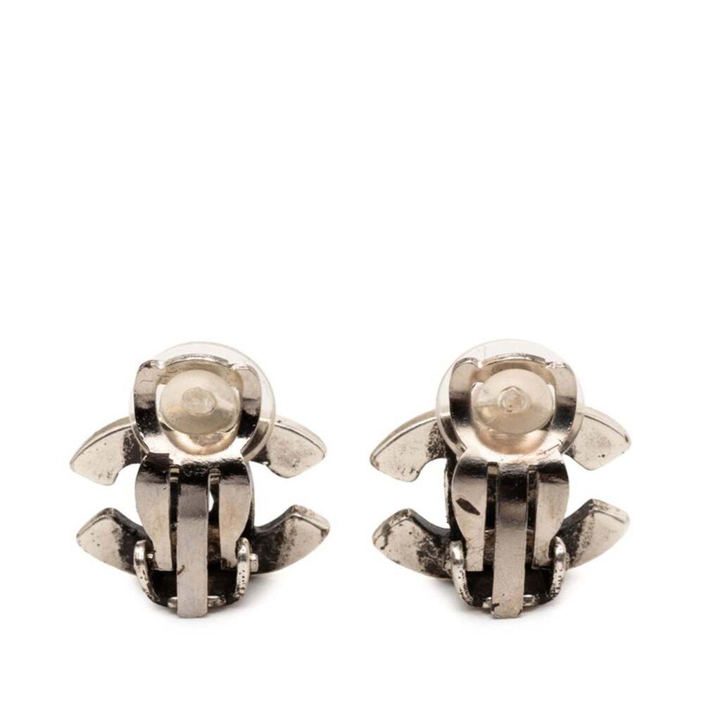 CHANEL Silver Logo Earrings - Picture 2 of 3